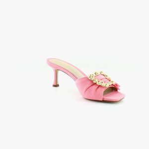 Sam Edelman Pink Heeled Mules with Gold Chain